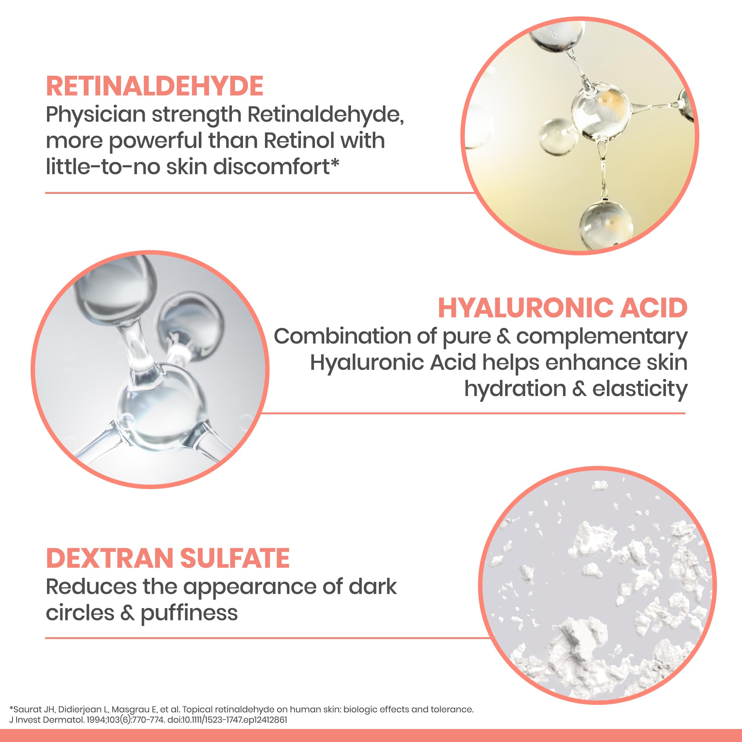 Avène Retrinal EYES Advanced 3-In-1 Eye Cream, Retinal eye cream, Powered by Retinaldehyde & Hyaluronic Acid, Helps smooth wrinkles, minimizes under-eye puffiness & dark circles, eye cream anti-aging
