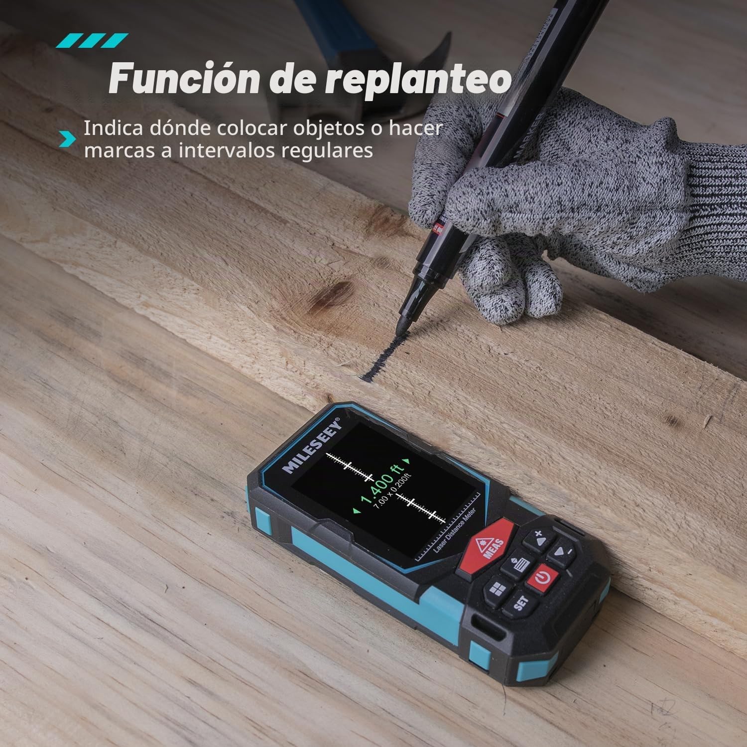 MiLESEEY Medidor Láser 100M, Telémetro Láser Recargable con App | Sensor de inclinación digital, Precisión ±2mm, Conectividad con App, Pantalla IPS de 2,4", Batería incluida, m/cm/mm/in/in+f