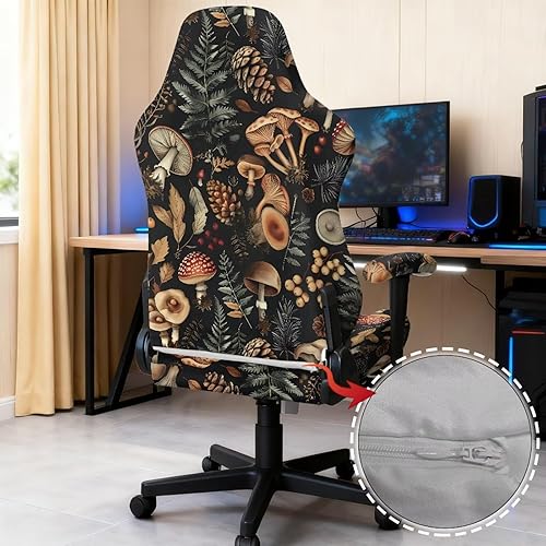 Miniatura 5 de Dark Forest Chair Covers Ergonomic Gaming Chair Cover with Arm Covers Non-Slip Video Game Chairs for Young Adults & College Dorms Black