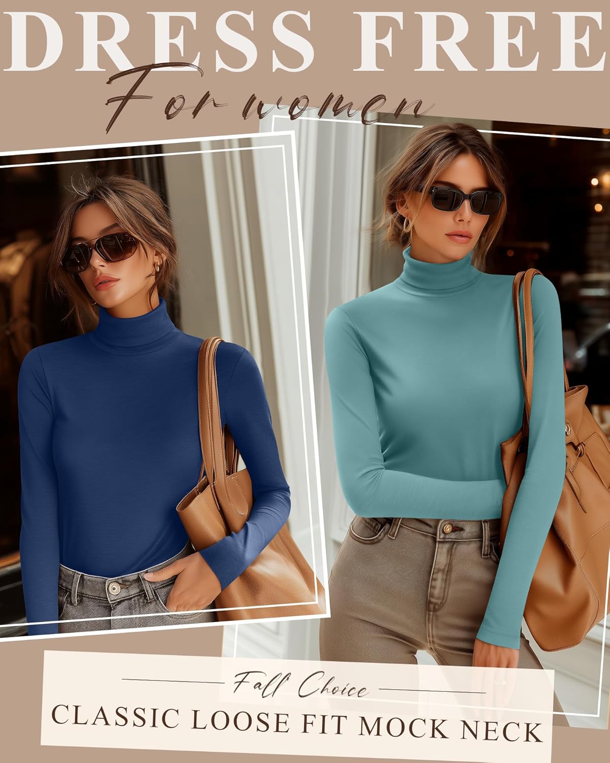 Neer 5 Pack Women's Turtleneck Long Sleeve Tops Basic Thermal Cotton Underwear Base Layer Fall Winter Shirts Multipack - Image 4