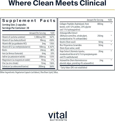 Miniatura 2 de Vital Nutrients Complejo de vitaminas para el crecimiento del cabello para mujeres  Suplemento para el crecimiento del cabello soporta más completo,