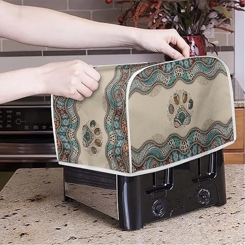 Miniatura 10 de Cubierta para tostadora con estampado de leopardo negro, cubierta para horno de tostadora de pan de 2 rebanadas, cubierta lavable para tostadora de
