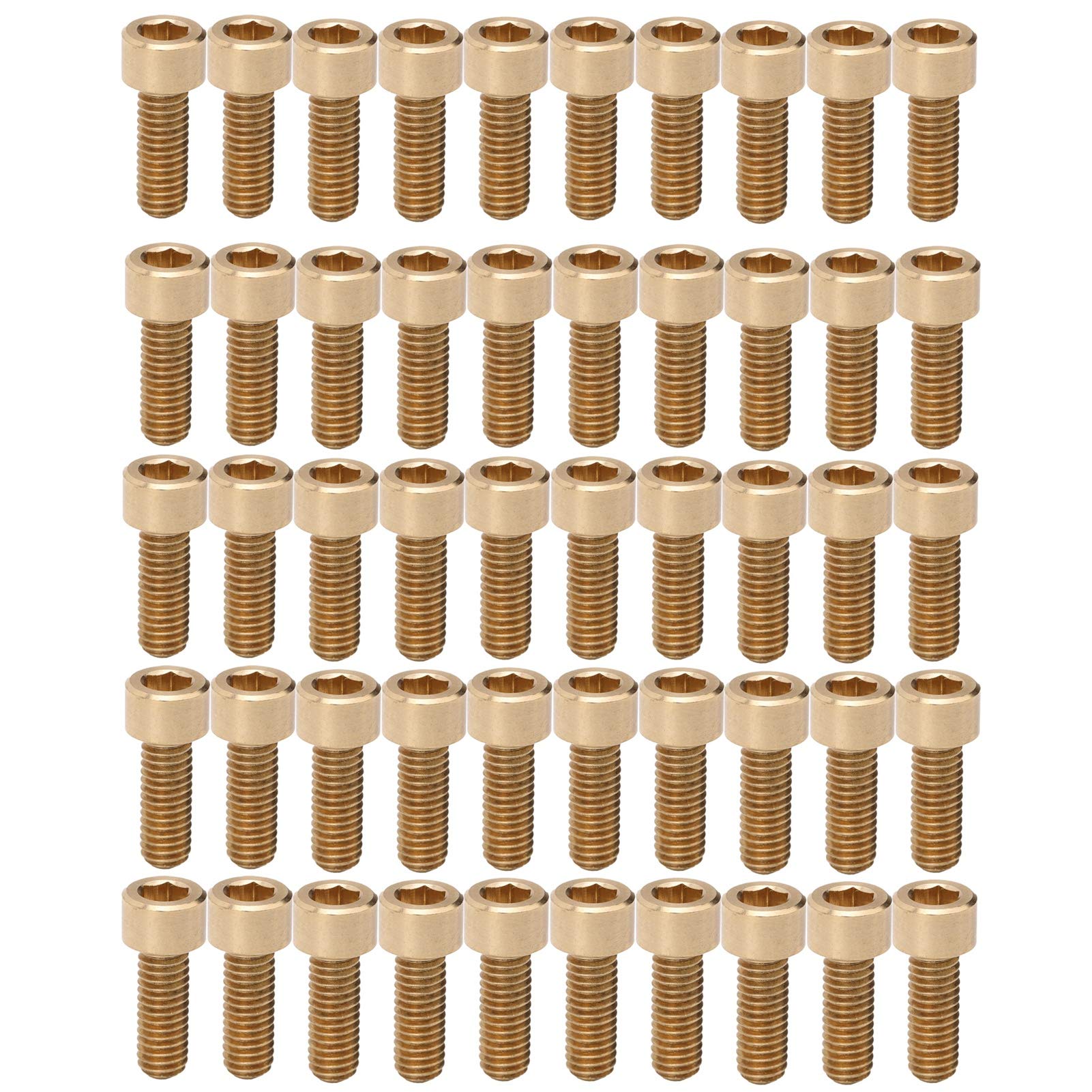 50 uds. de tornillos con cabeza hexagonal, herrajes de sujeción de cobre M6, tornillos industriales de cobre puro con superficie lisa y alta resistencia al desgaste para el (M6*16mm)