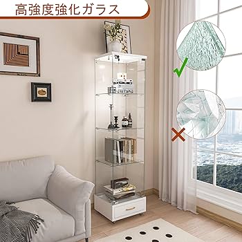 Amazon.co.jp: ガラスケース ショーケース【13色調光・LED照明】5mm