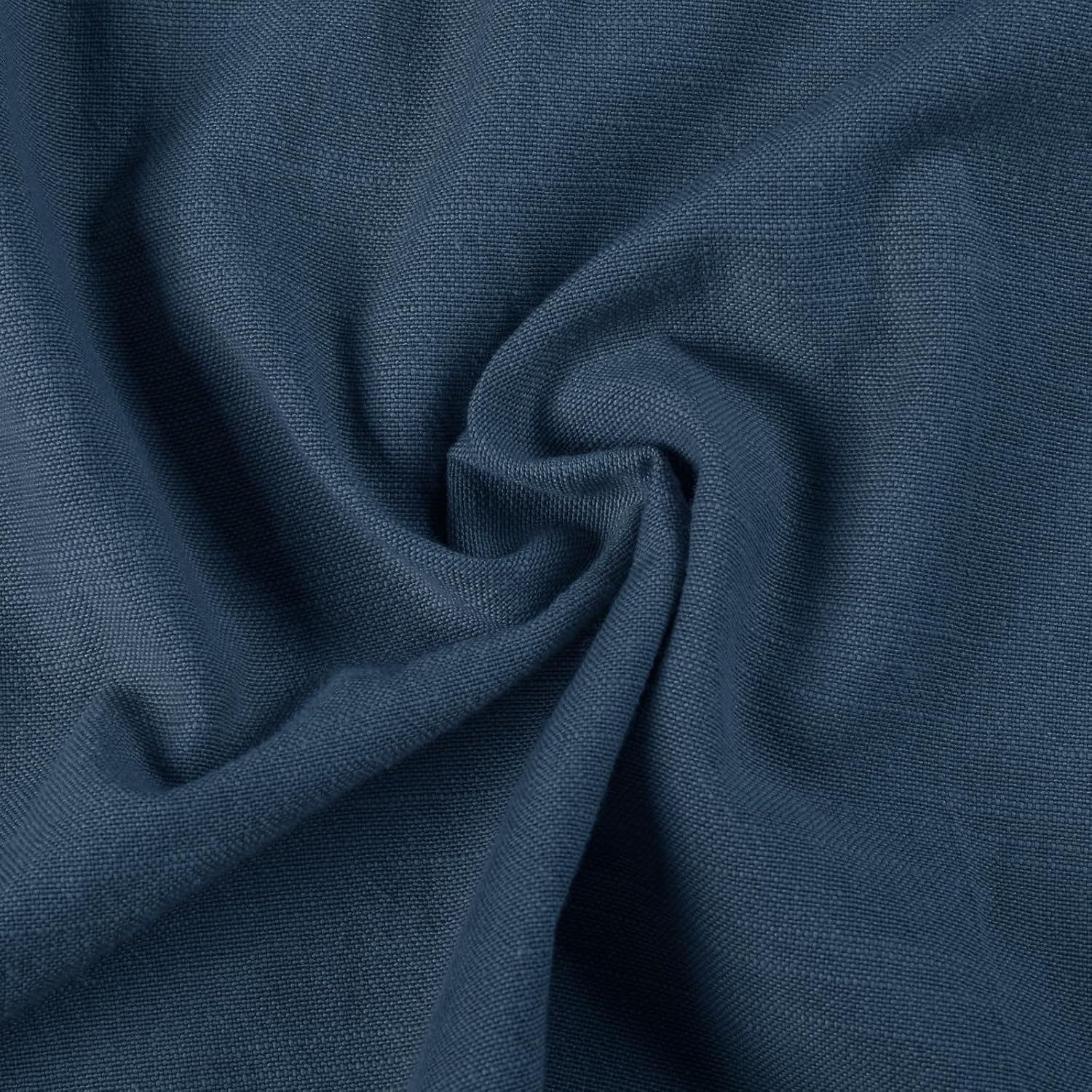 ChadMade Midnight Pinch Pleat Linen Cotton Drapery 52 x 120 Inch with White Cotton Lining, Light Filtering Window Curtain Panel 120 Inches Long for Living Room (1 Panel), Belva Collection