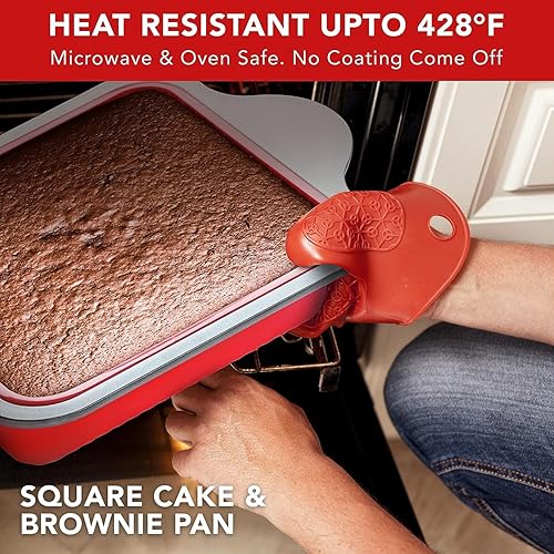 Miniatura 10 de Molde de pan antiadherente de silicona por Boxiki Kitchen 85 pulgadas aprobado por la FDA con marco  mangos de acero