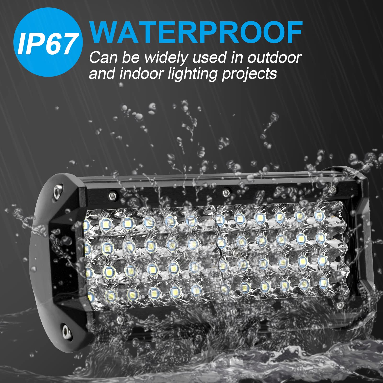 LED Arbeitsscheinwerfer 7 Zoll 288W Cree LED Zusatzscheinwerfer 12V 28,700lm Auto Scheinwerfer Offroad Flutlicht Wasserdicht IP67 Arbeitslicht(2 Stück)