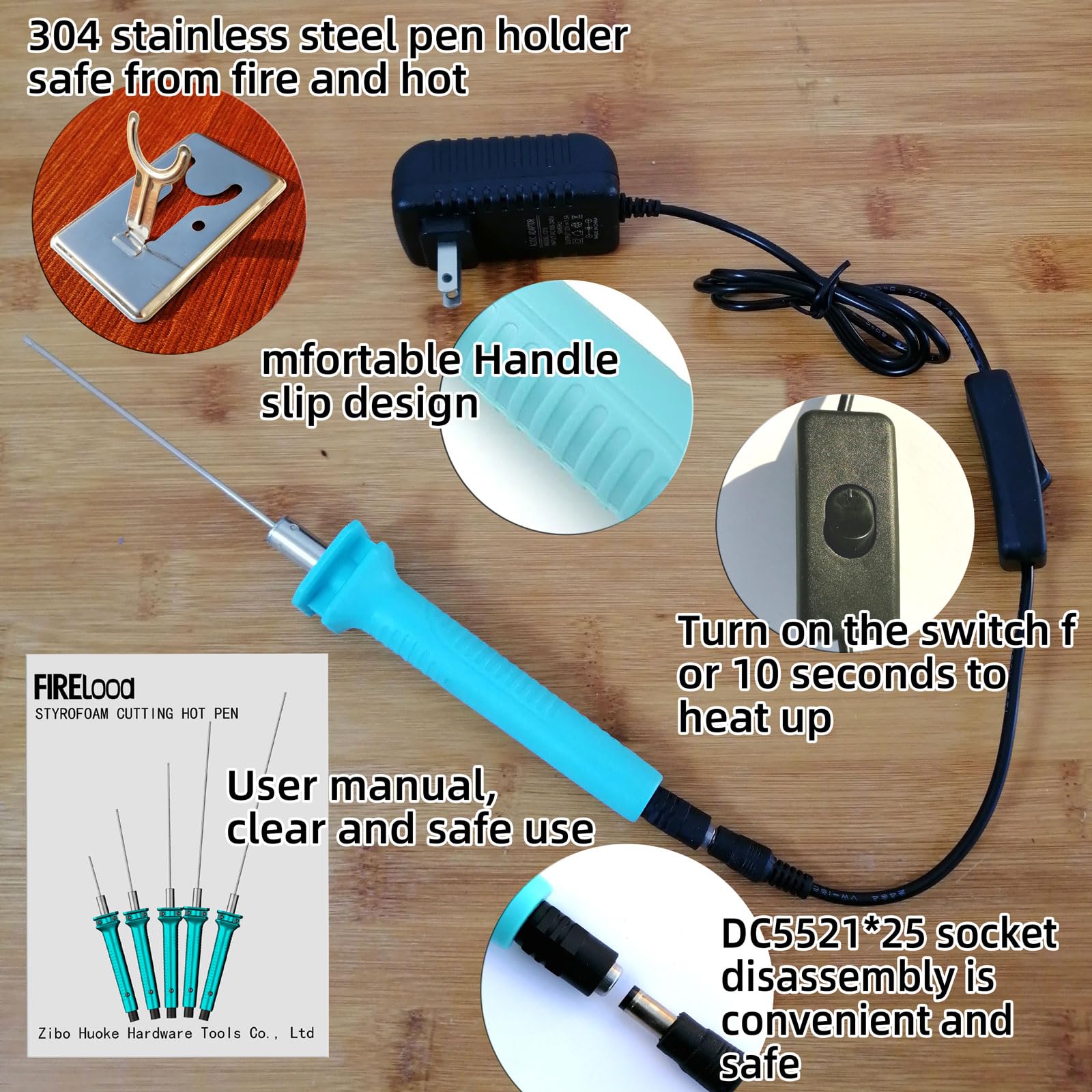 Hot Wire Pen, Electric Hot Wire Cutter Pen 25cm, Styrofoam Cutting Hot Pen Hot Wire Cutting Pen for Amateur DIY Heat Cutting Engraving Pen, Art Making, Foam Carving (blue, 250mm)