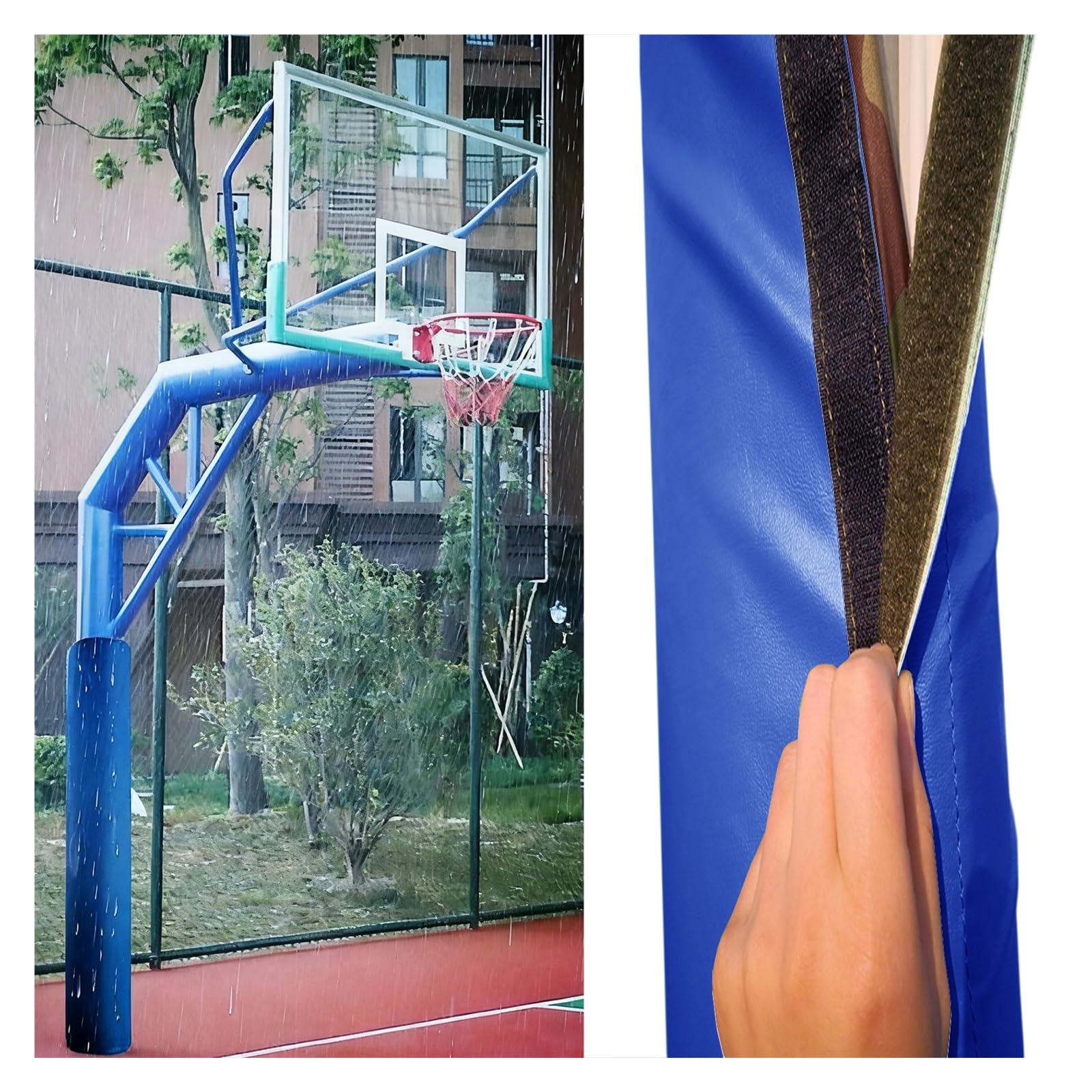 Imbottitura spessa in schiuma per bastoni da basket, protezione durevole contro gli urti per sport all'aria aperta, protezione di sicurezza resistente alle intemperie per bastoncini da basket