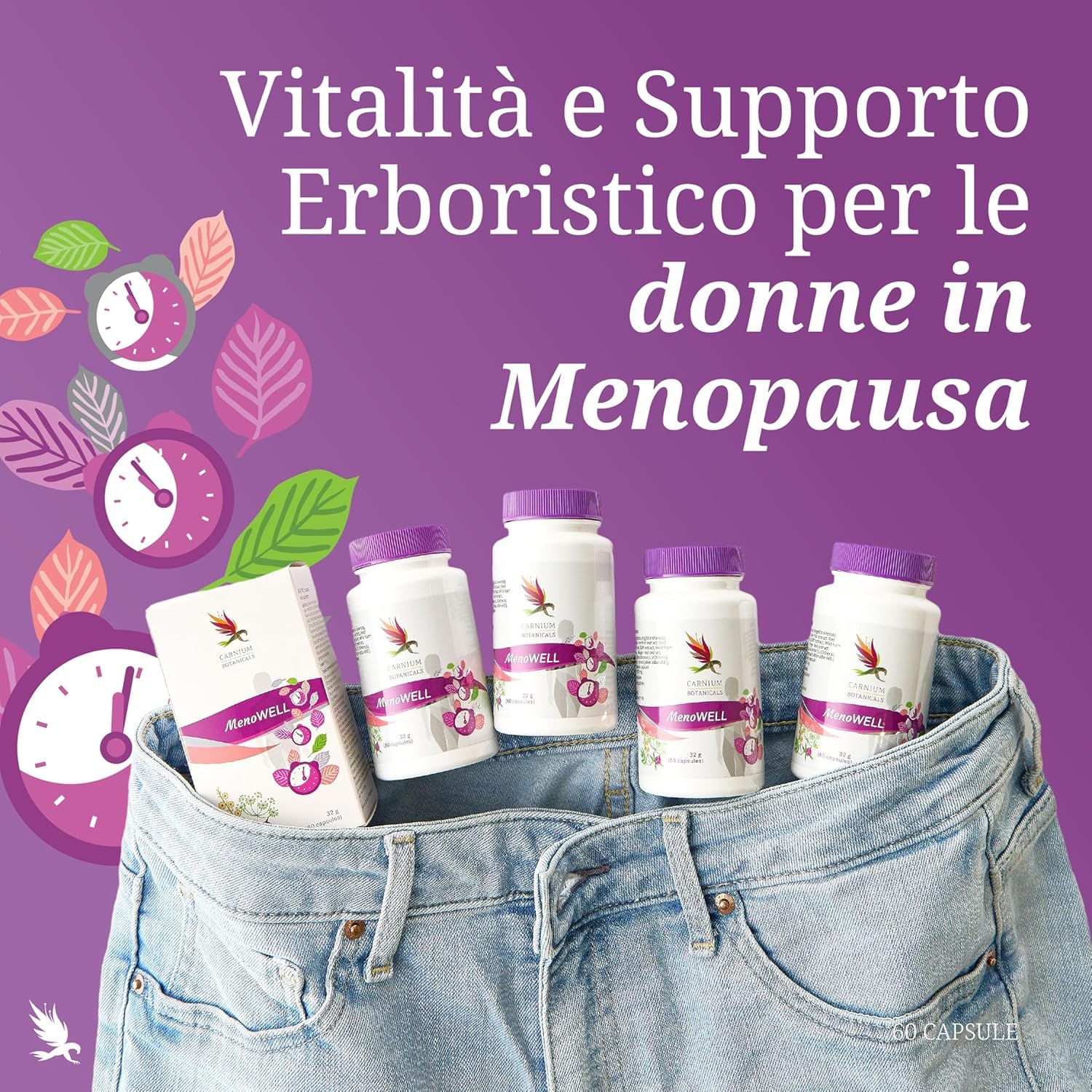 Carnium Botanicals FemCARE & MenoWELL Set Donna – Capsule vegetali con olivello spinoso, Noni, Calcio & Meno Complex con Vitex, Trifoglio rosso e Igname