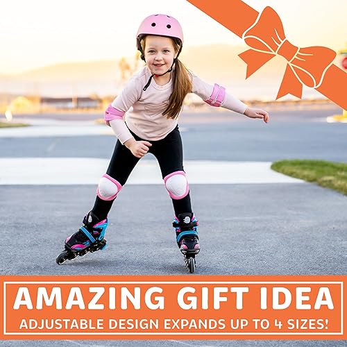 Miniatura 7 de XINO SPORTS Patines en línea 2 en 1 para niños  Patines en línea  Patines con luz LED intercambiables para niños de 6 a 12 años, adolescentes y