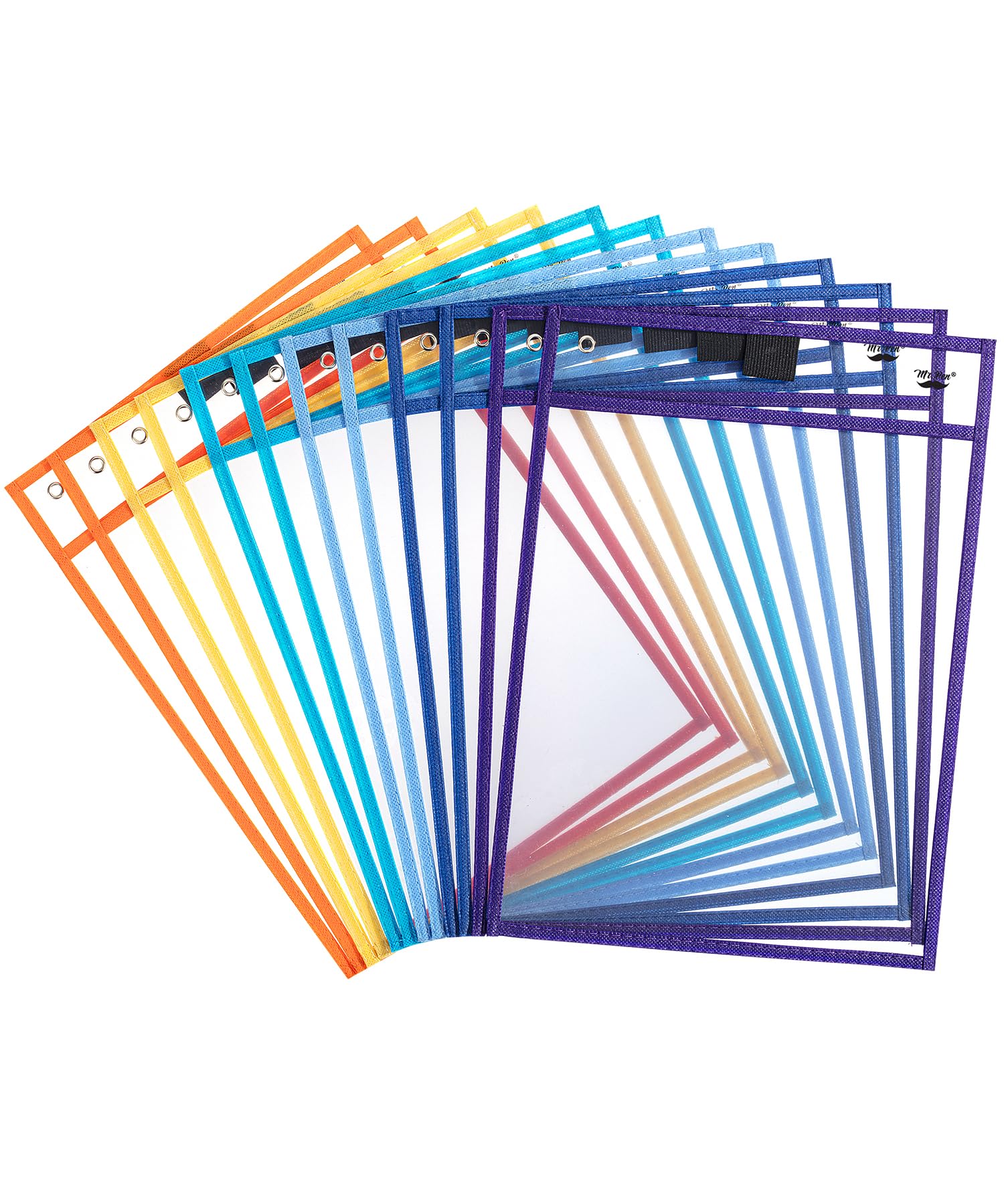 Mr. Pen- Dry Erase Pocket Sleeves, 10"x14", 12 pcs, Colorful Dry Erase Sleeves, Plastic Sleeve for Paper 8.5x11, Back to School Supplies