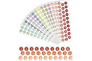 15 Sheets Planner Date Stickers: Colorful Number Stickers for Planners, Journals, Calendars