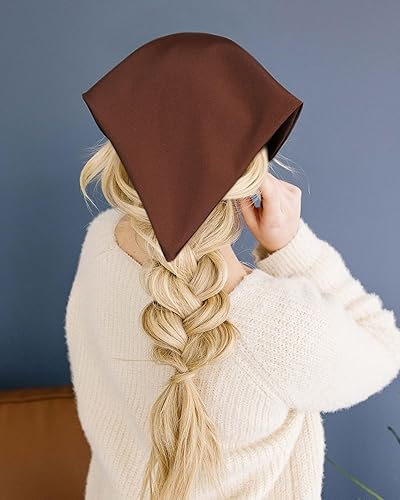 Miniatura 7 de AWAYTR 3 unidades de bandana para el cabello para mujeres y niñas, bufanda para el cabello, bandana de doble capa triangular, pañuelo