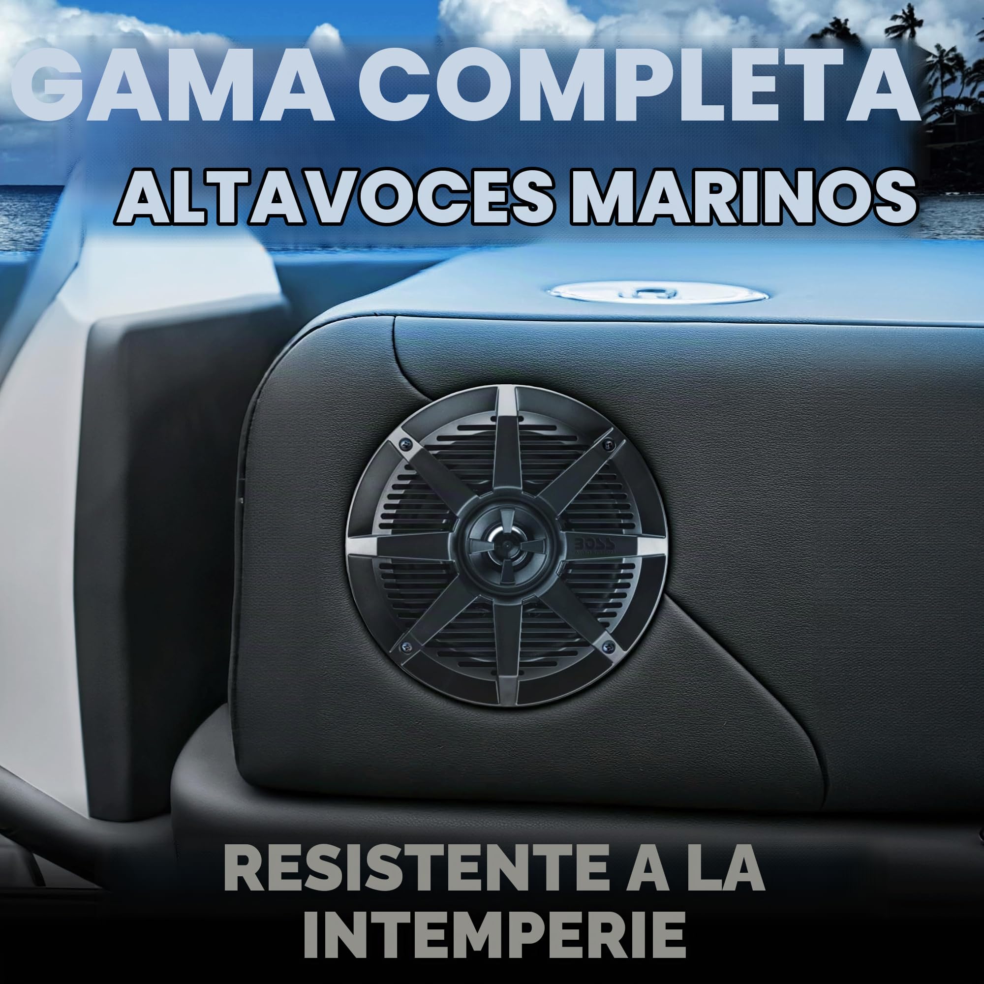 Boss Audio - Altavoces Marinos de Rango Completo de 2 vías de 6.5 Pulgadas en Color Negro