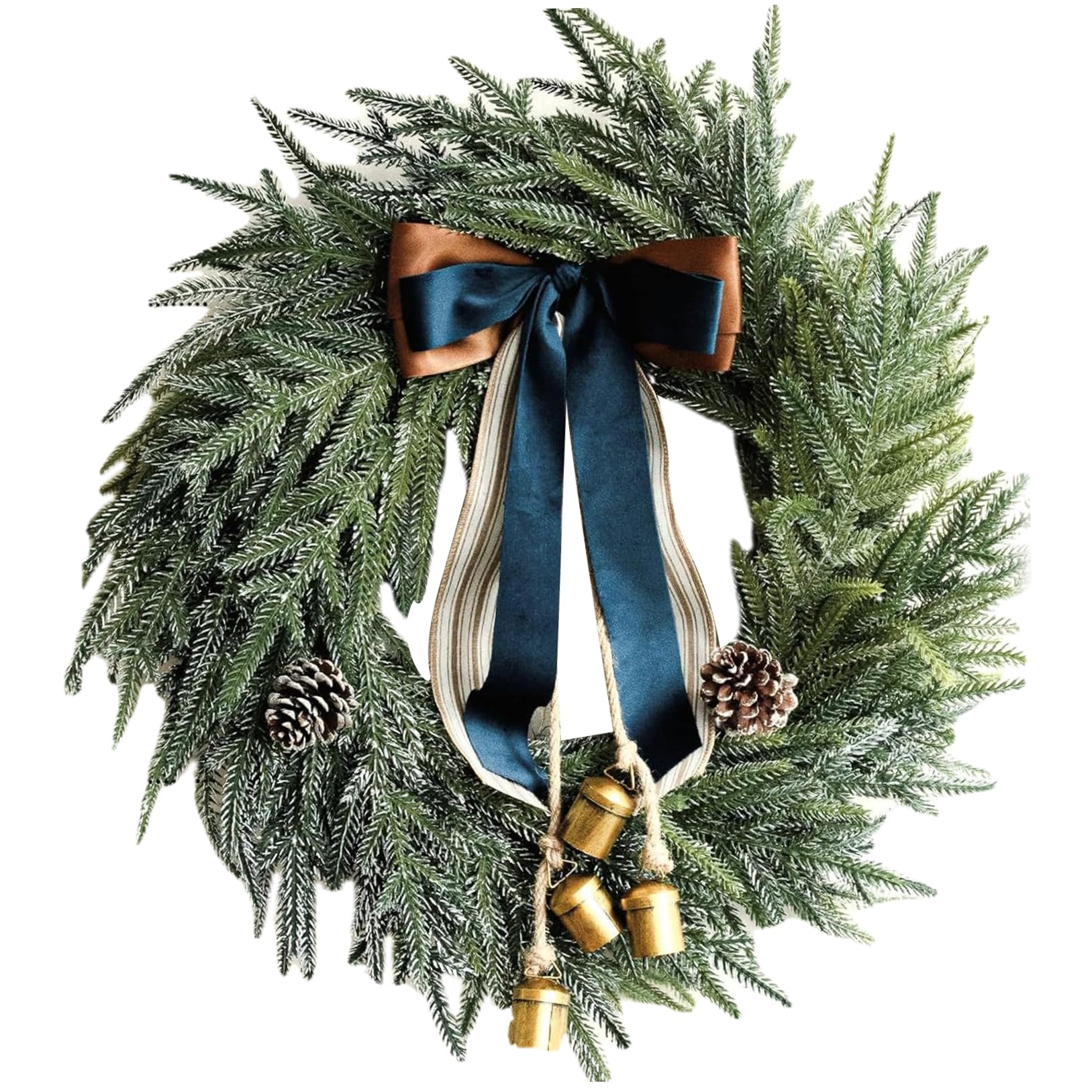 Couronnes de Noël pour porte d'entrée résistantes pour décoration extérieure de porche