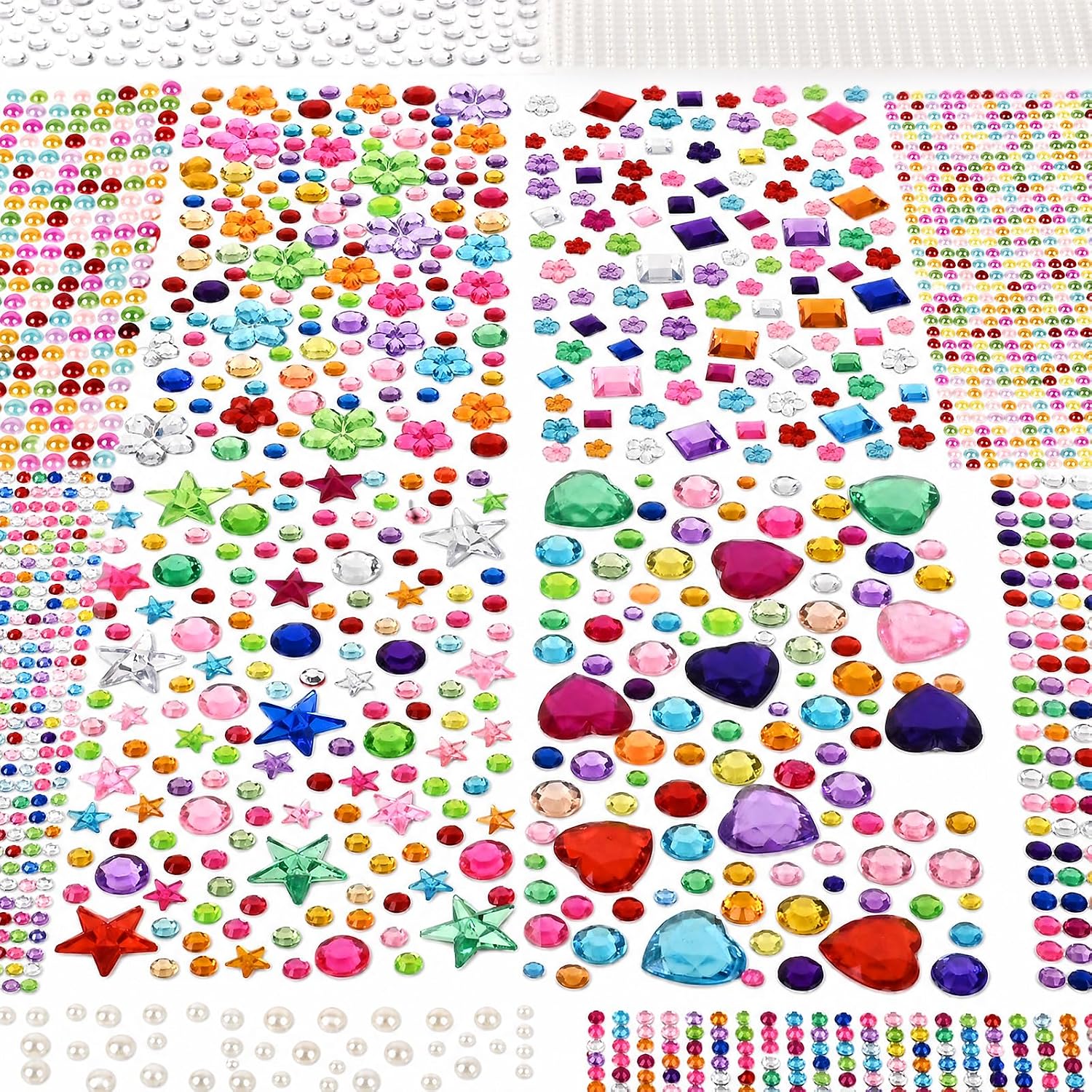 Gem Stickers, 5154Pcs Self-Adhesive Gems for Kids Crafts Scrapbook Supplies