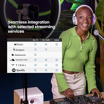 Pioneer DJ FLX4 2-Channel DJ Controller - White Bundle with Laptop Stand, Headphones, and Austin Bazaar Polishing Cloth