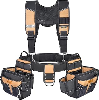 Pro Ergonomic Tool Belt with Padded Suspenders | Engineered to reduce back & hip strain. A must-have for framers, roofers, and contractors who live on the job site