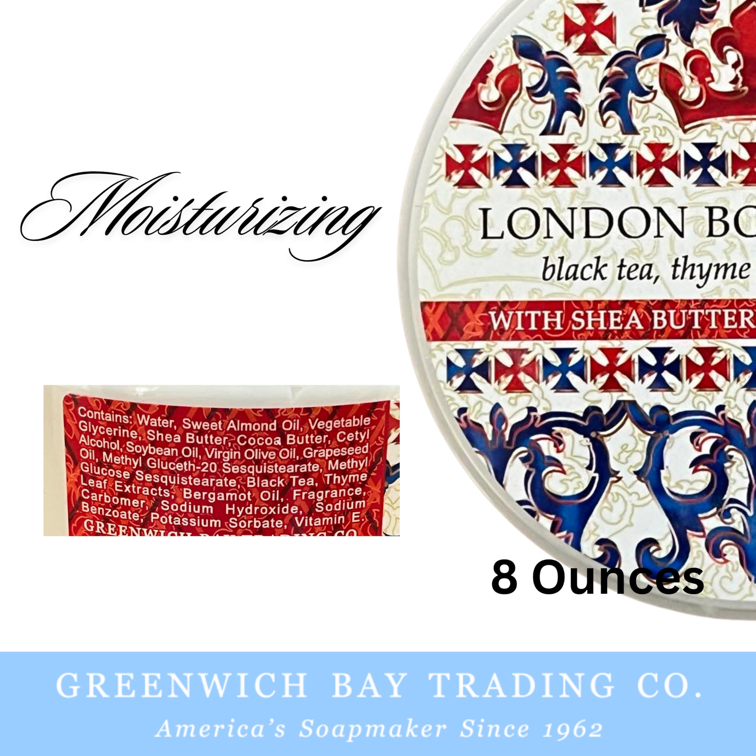 Greenwich Bay Trading Destination Body Butter 8oz | Luxurious Moisturizing Cream | Enriched with Shea Butter & Essential Oils for Deep Hydration | Perfect for Dry Skin | Travel-Friendly London
