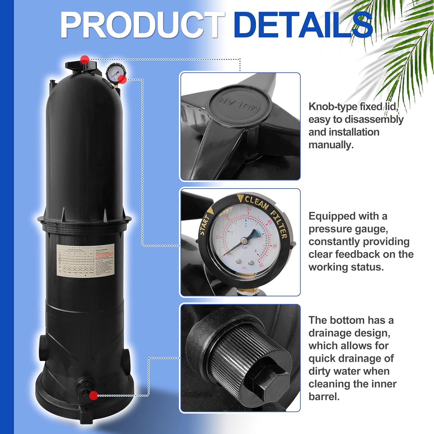 W3C17502 175 Sq.Ft. Pool Filter Compatible with Hayward StarClear Plus - Image 2