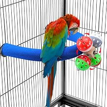 FrgKbTm U-f rmiger Papageien-Sitzstange Spielzeug Vogelplattform Sandpfote Schleifen saubere Stick  bung Wellensittiche Nymphensittiche K figzubeh r blau drehbar