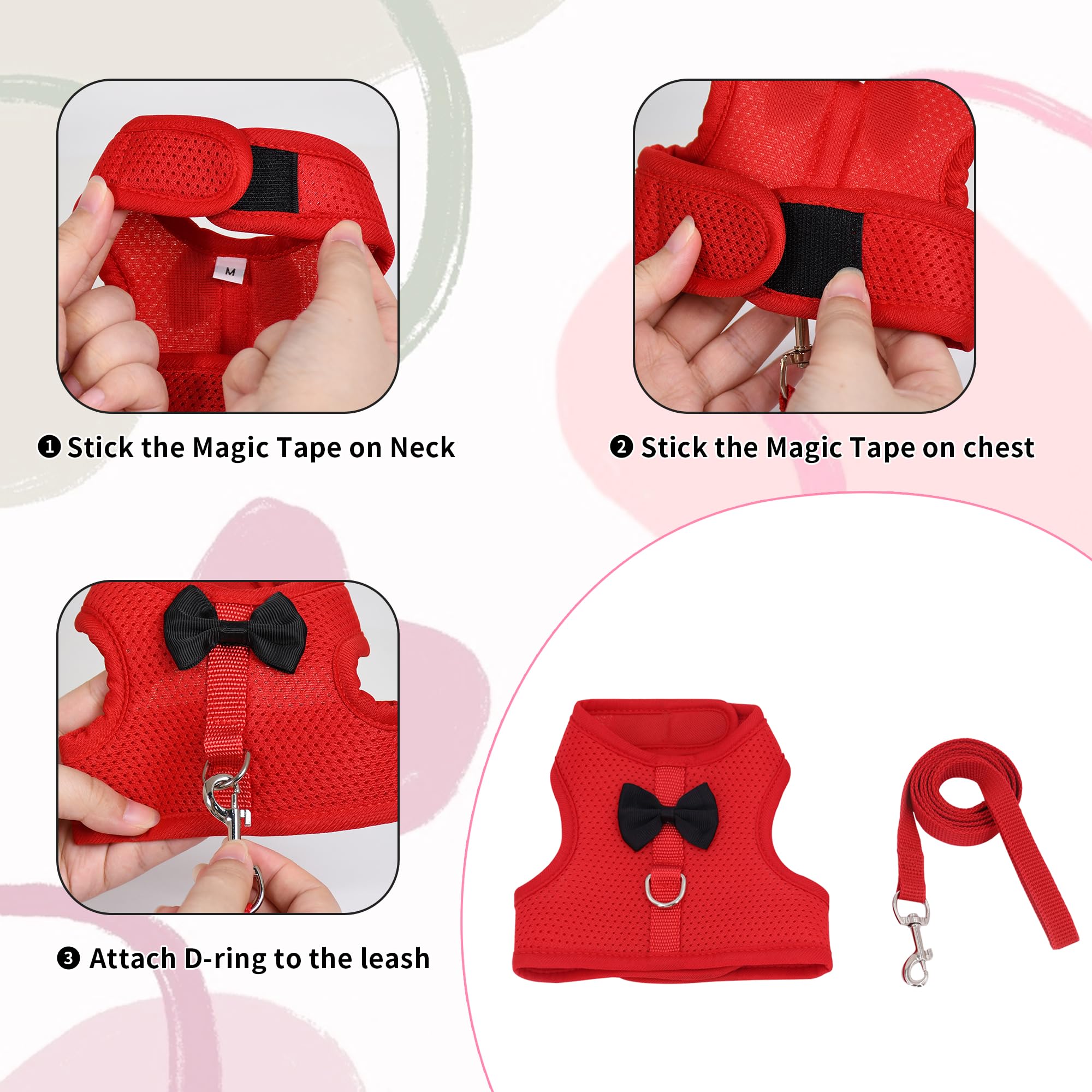 AIITLE Cat Harness and Leash Set including Cute Bow - Image 2
