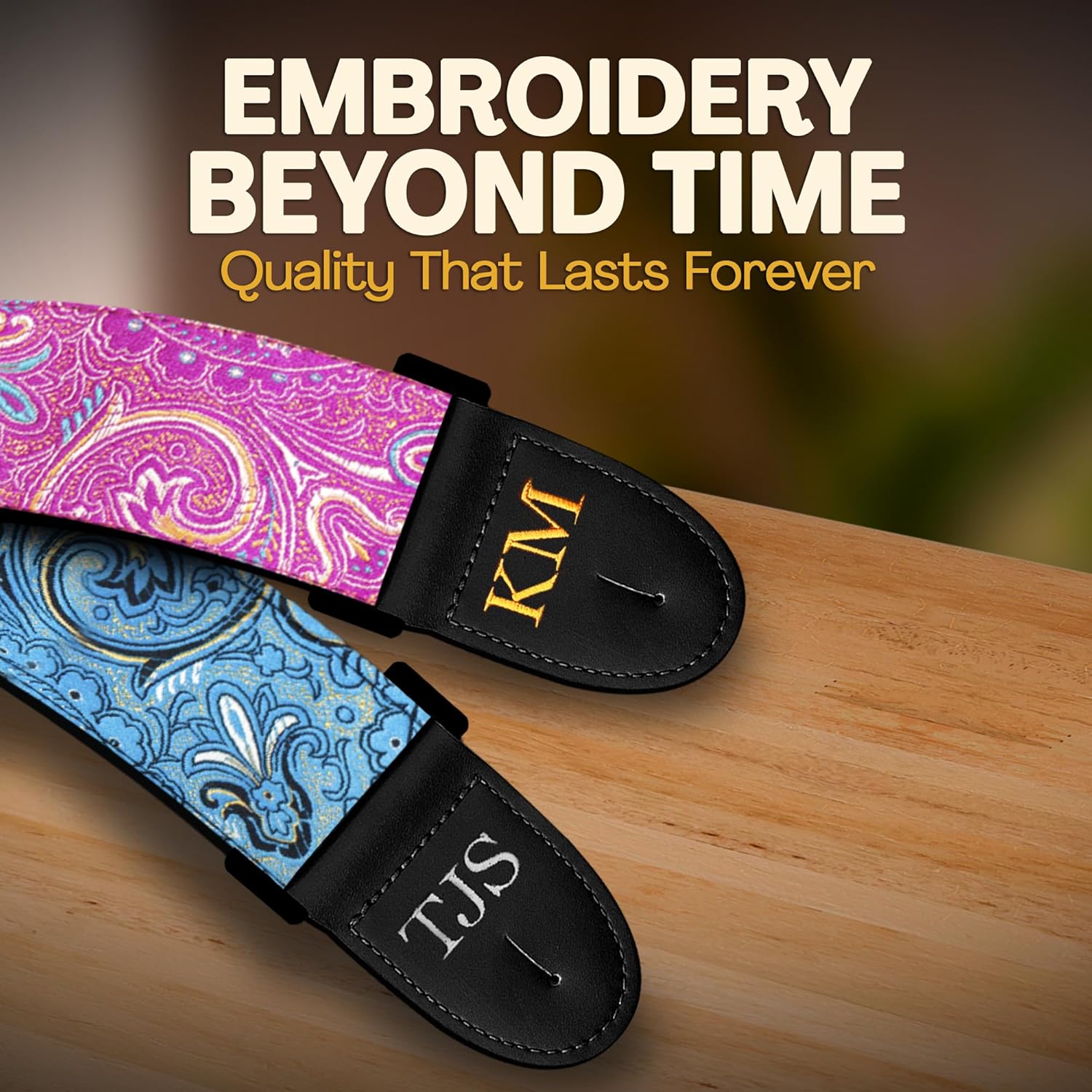 Art Tribute Personalized Guitar Strap Indian Sunset including - 2 Picks + Locks + Secure Button. Add Your Text and We Make It Especially For You Get Your Own Custom Guitar Strap, No Shipping Cost!