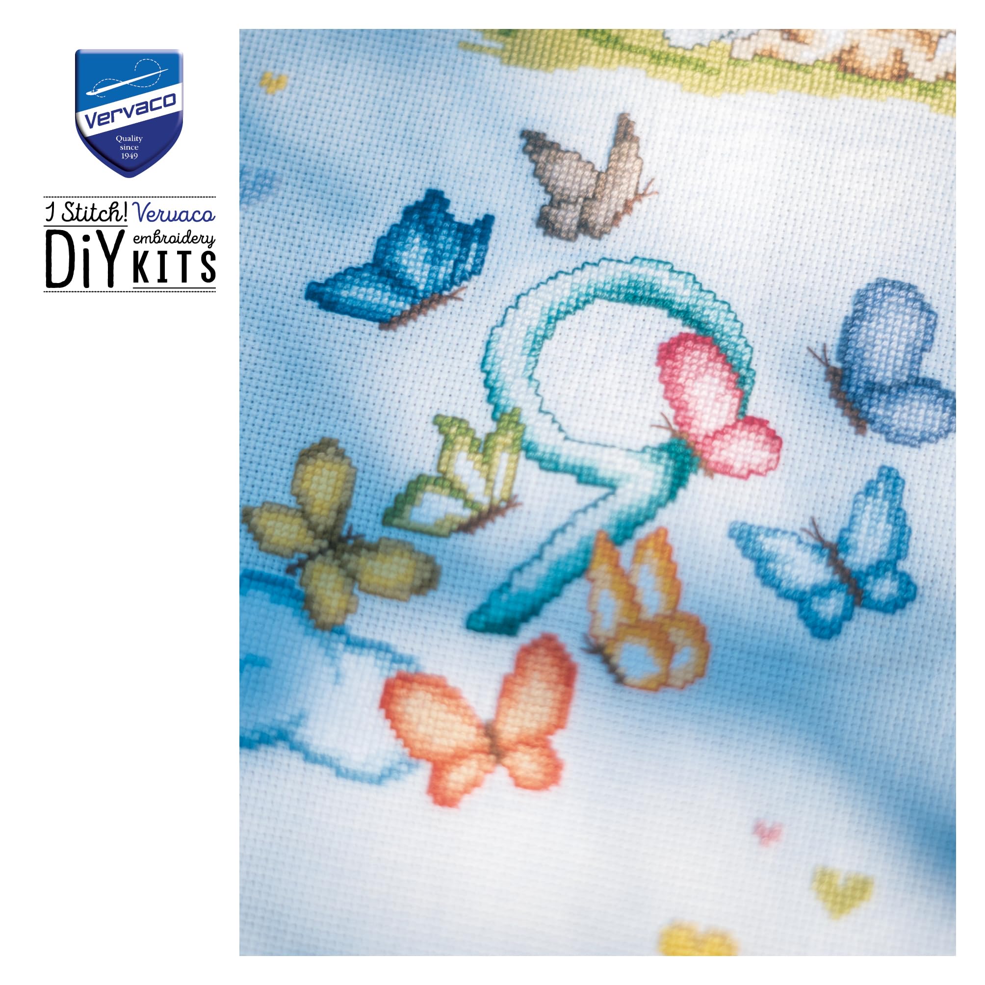 VERVACO Haft Krzyżykowy Liczony Zestaw Obraz do Haftu LICZENIE OD 1 DO 10 Zrób to Sam Zestaw Kreatywny dla Dorosłych 48 x 48 cm Dekoracja Ścienna DIY Cross Stitch Kit