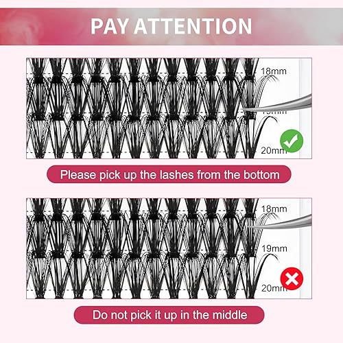 Miniatura 6 de FADVAN - 280 pestañas postizas individuales, 40D, 50D, 0.59-0.78 pulgadas, rizado D mixto, 0.07, extensiones de pestañas postizas naturales, suaves