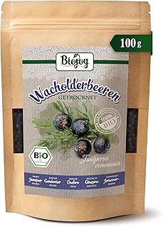 Biojoy Baies de Genièvre BIO (100 g), séchées et entières, Thé de Genévrier (Juniperus communis)