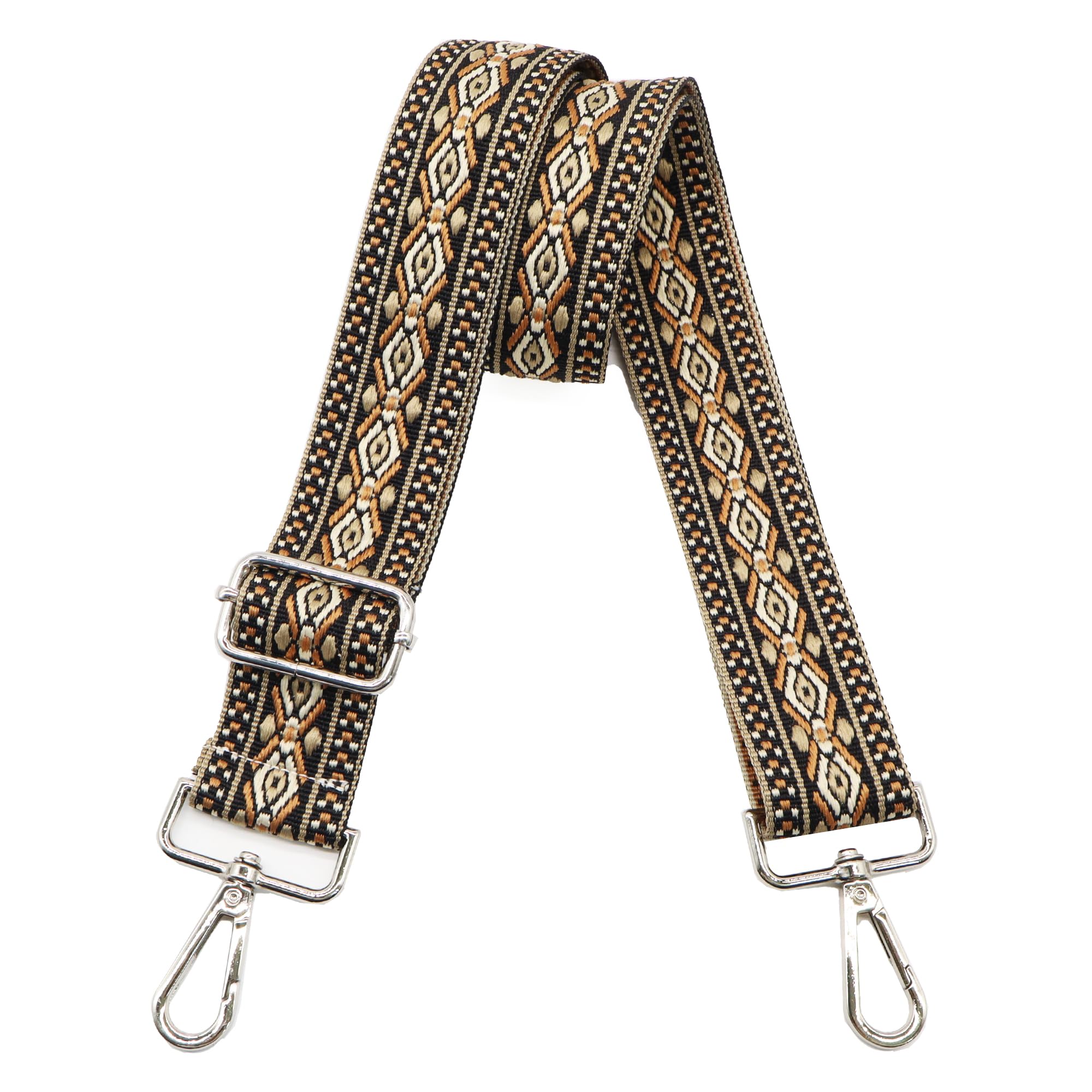 LEMEDE Purse Strap Adjustable Replacement Crossbody Bag Straps Retro Jacquard Embroidery Shoulder Straps for Shoulder Bag