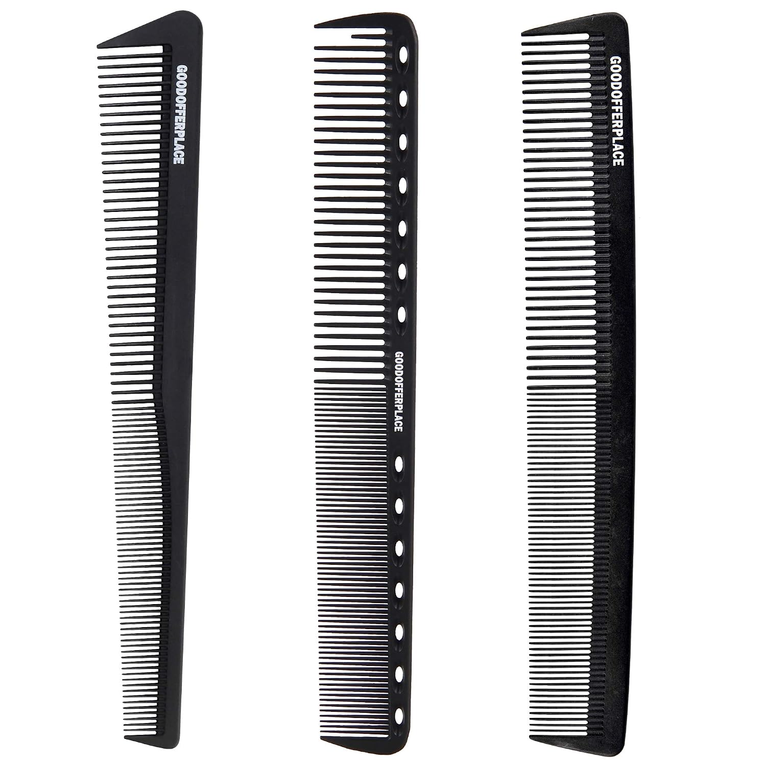 3 Packs Cutting Combs Beard Combs Mustache Combs Beard Grooming Clipper Comb 100% Anti-static 200℃ Heat Resistant Hairdressing Comb With Fine Tooth For Hairstyling