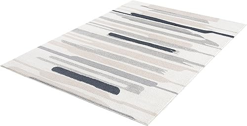 Miniatura 9 de Abani Rugs - Alfombra de área contemporánea de línea de pintura neutra contemporánea, 5 pies 3 pulgadas x 7 pies 6 pulgadas, color crema y gris,