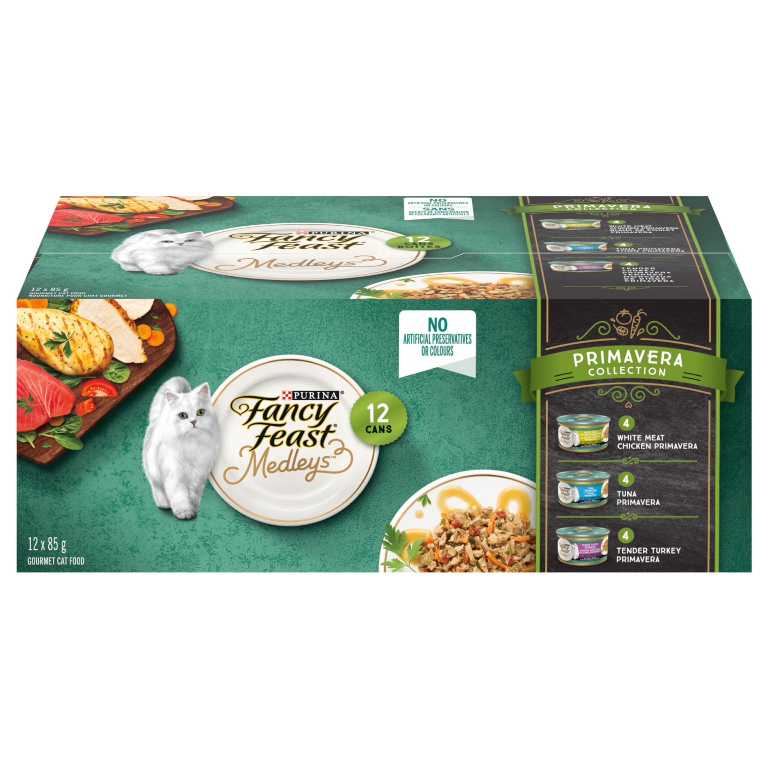 Fancy Feast Medleys Wet Cat Food, Primavera Collection Variety Pack 3 Flavours - 85 g Can (12 Pack) image 6