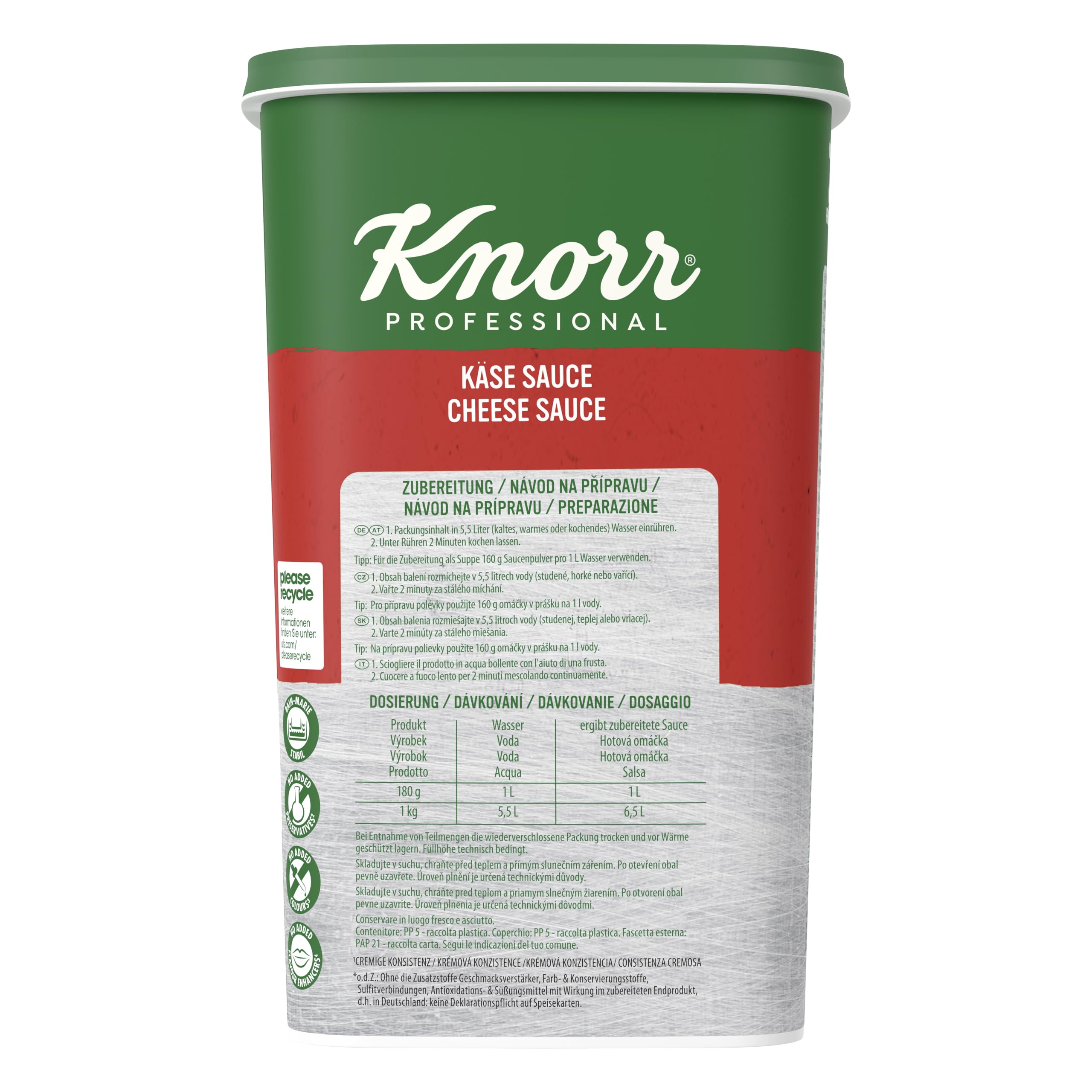 Knorr Käse Sauce (cremige Konsistenz, abgerundeter Käsegeschmack) 1er Pack (1 x 1kg)