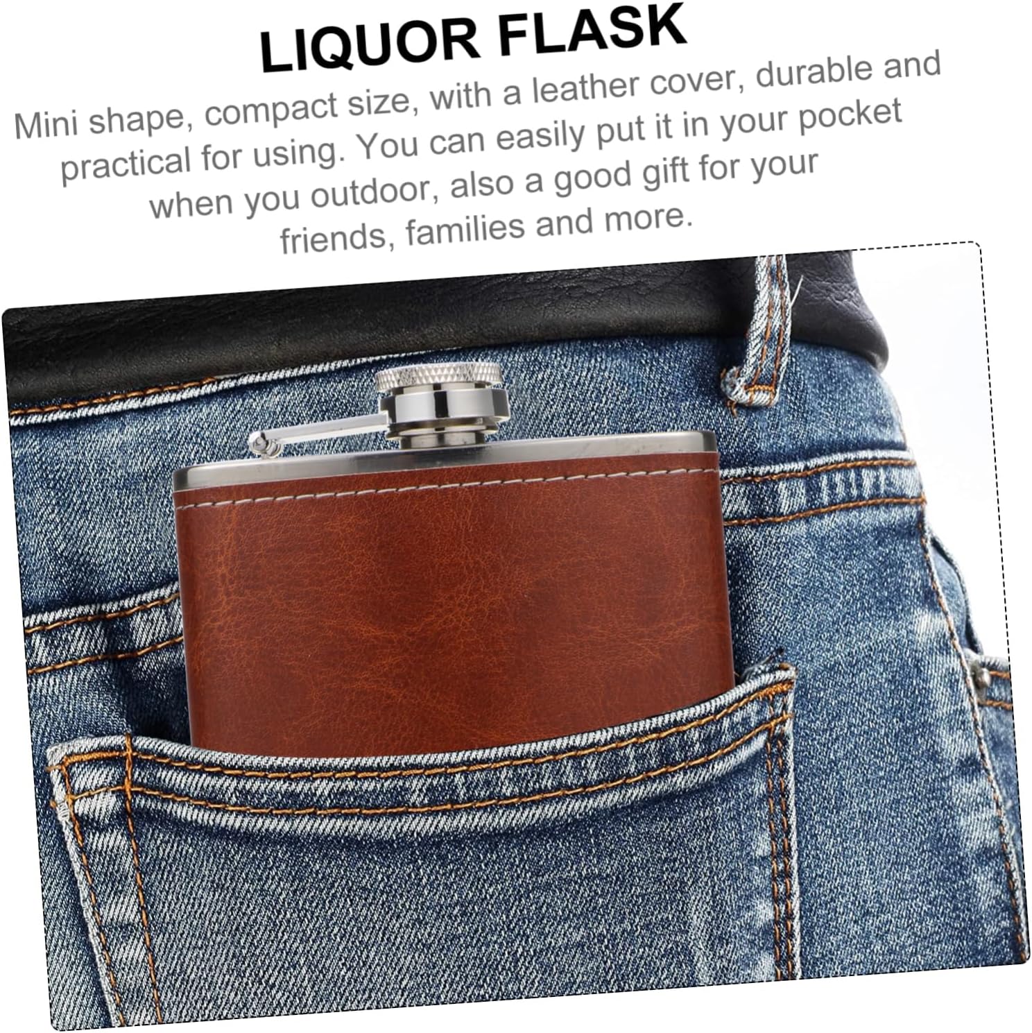 1Set Portable Alcohol Flask with Funnel Compact Pocket Liquor Flask for Outdoor Activities for Camping Fishing Hiking and More and Convenient