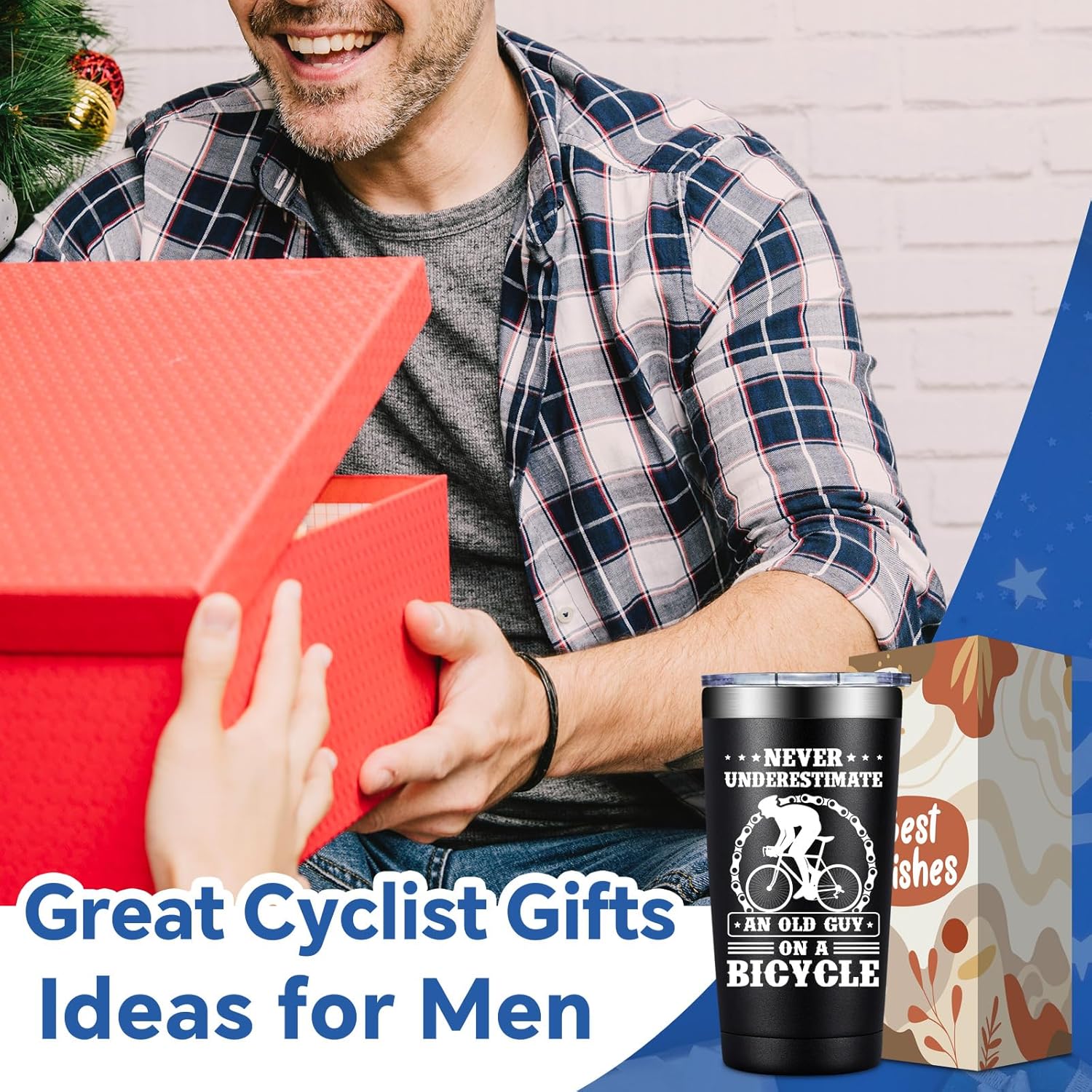 Gifts for Cyclist for Men Women - Cycling Gifts for Bicycle Lovers - Christmas Father's Day for Men Husband Boyfriend - 20oz Cycologist Tumbler