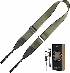Padwa Lifestyle Alça ajustável para câmera – Tiras de couro de flor integral de 3,8 cm para fotógrafos