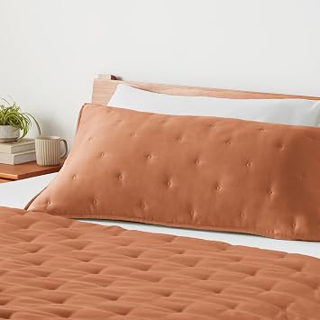 Amazon Aware Recycled Polyester and Cotton Blend Quilt Sham, 36 x 20 x 0.5 in, King, Light Caramel