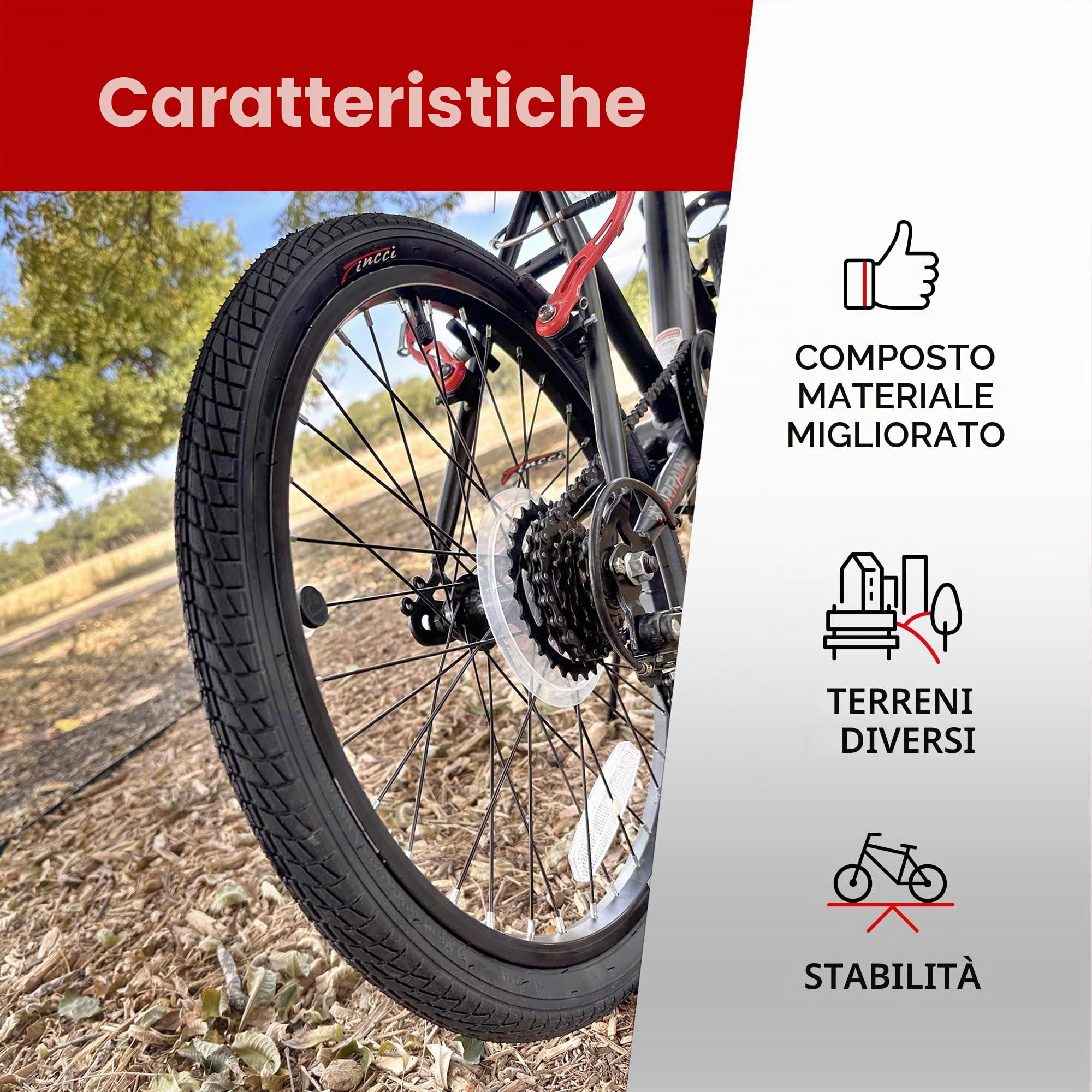 Fincci Set 2 Copertoni 20 x 1.75 Pollici (47-406) e 2 Camere d’Aria Schrader – Kit Completo per BMX, MTB Bambino, Bici Pieghevole ed E-Bike – Pneumatici Tassellati ad Alta Tenuta – Nero