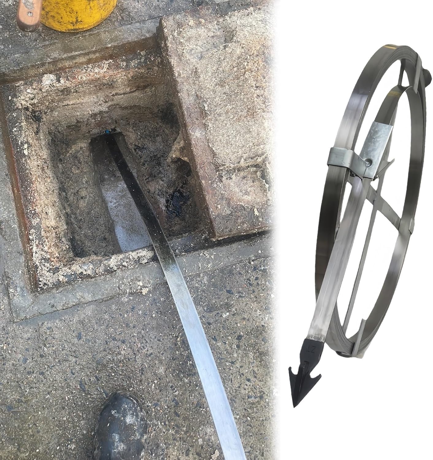 k3Mq9Rw Drain Auger Spiral Auger For Underground Drainage, Suitable For Unblocking Outdoor Sewage Pipes(W 4cm/1.6'',L-100 FT/30 M)