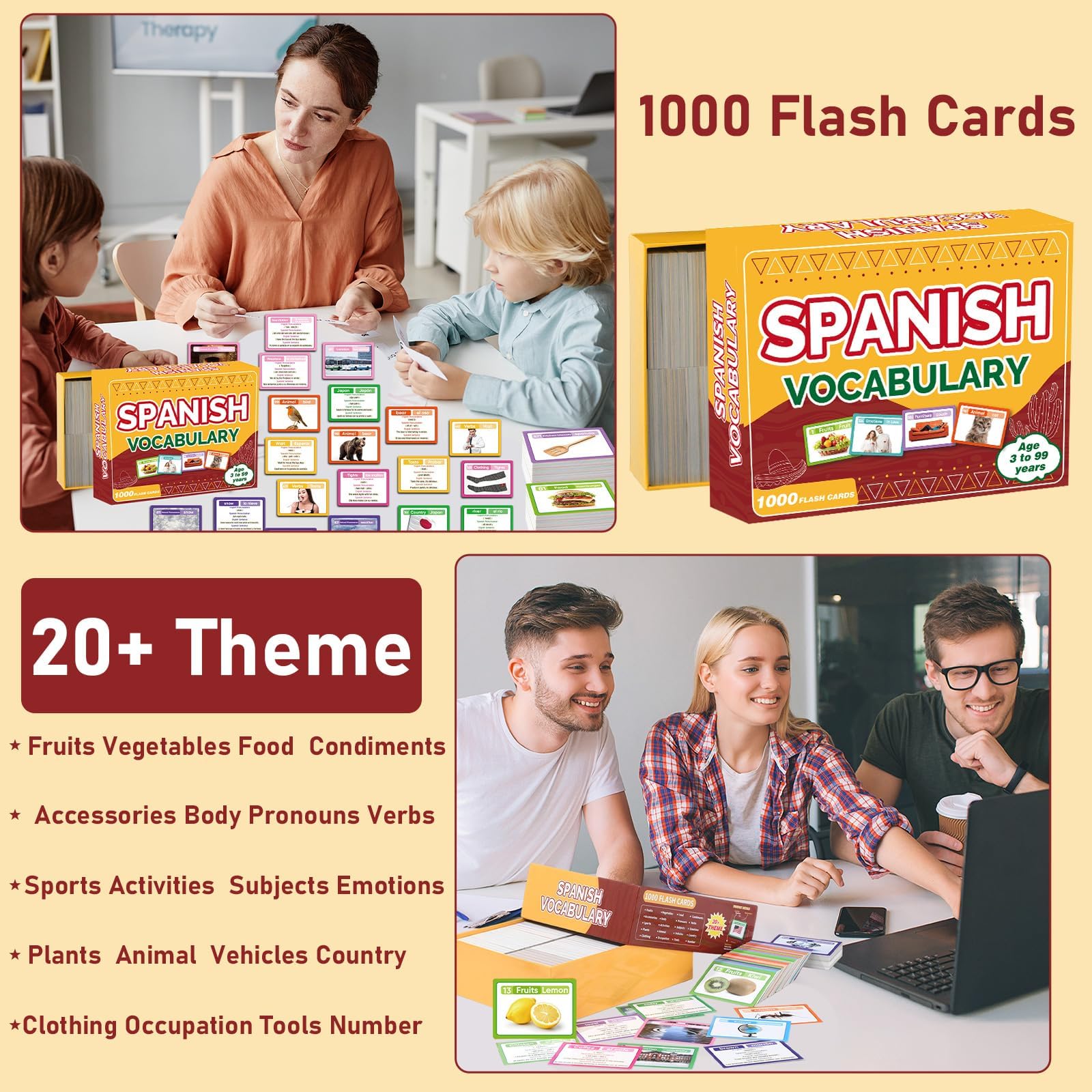 1000 schede flash per vocabolario spagnolo inglese spagnolo frasi di esempio pronunce carte di apprendimento per adulti principianti scuola casa viaggio memoria di riferimento rapido educativo lingua