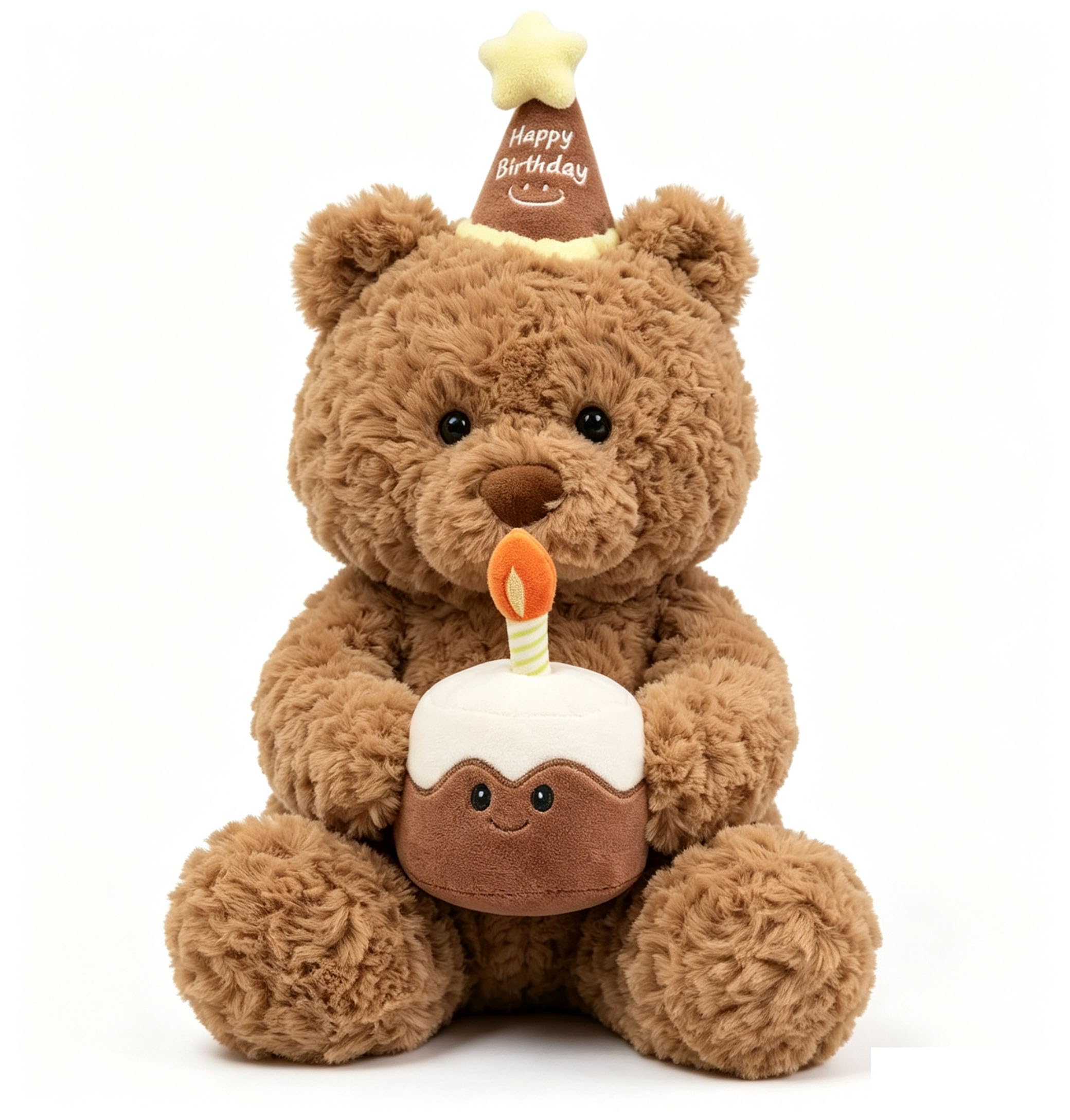 Bodeshis 35 cm Birthday bear, Personalised Teddy Bear with Emotional Connection, Soft Plush Companion for Adults ﻿