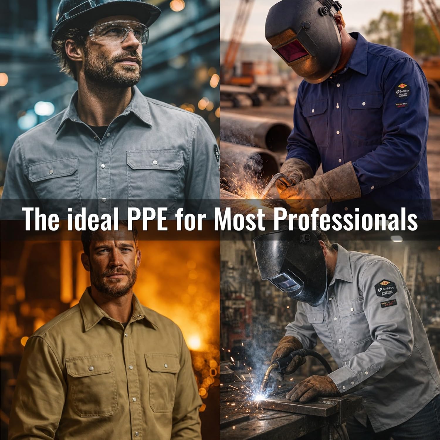 JKSafety 7oz FR Shirts for Men Women ARC 2 Fire Resistant Welding Shirts FRC Long Sleeve Safety Workwear - Image 3