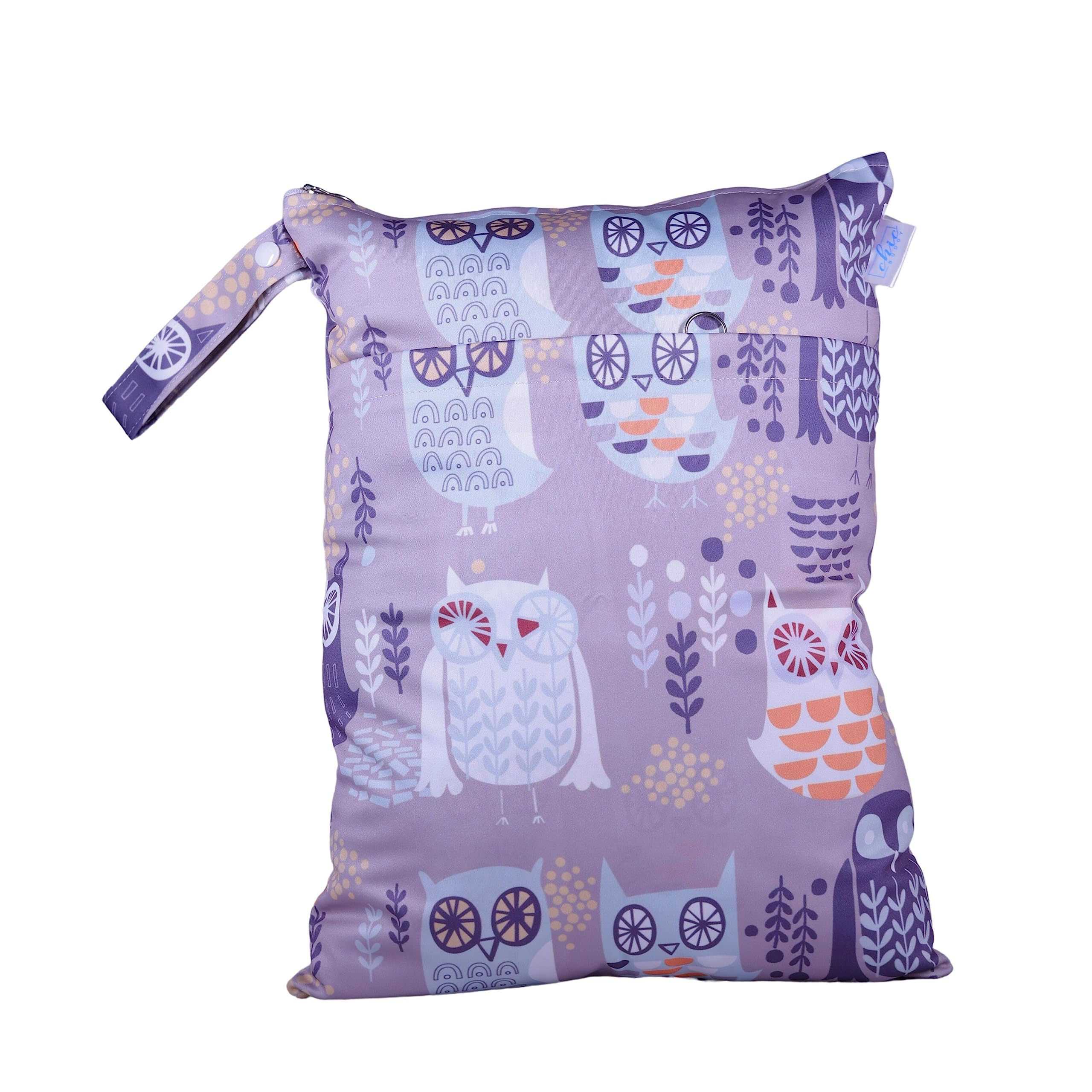 Waterproof Wet Bag, Washable, Reusable for Travel, Beach, Pool, Stroller, Diapers, Dirty Gym Clothes, Wet Swimsuits, Toiletries (ELF OWL, Wet Bag/Dry Bag)