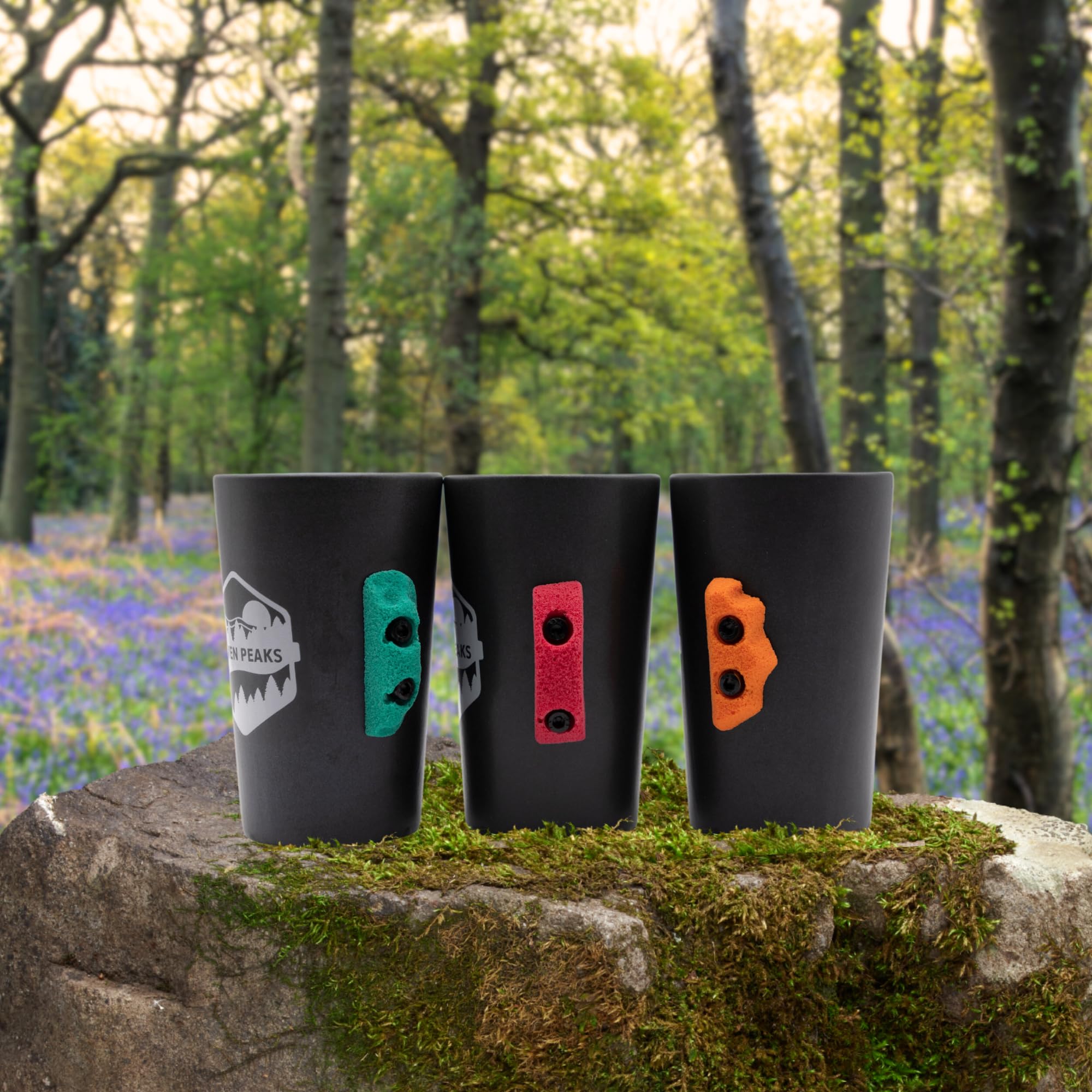 Seven Peaks Tasse d'escalade et d'aventure en céramique avec prise d'escalade professionnelle Adaptée au micro-ondes et résistante à l'eau Lot de 3 couleurs