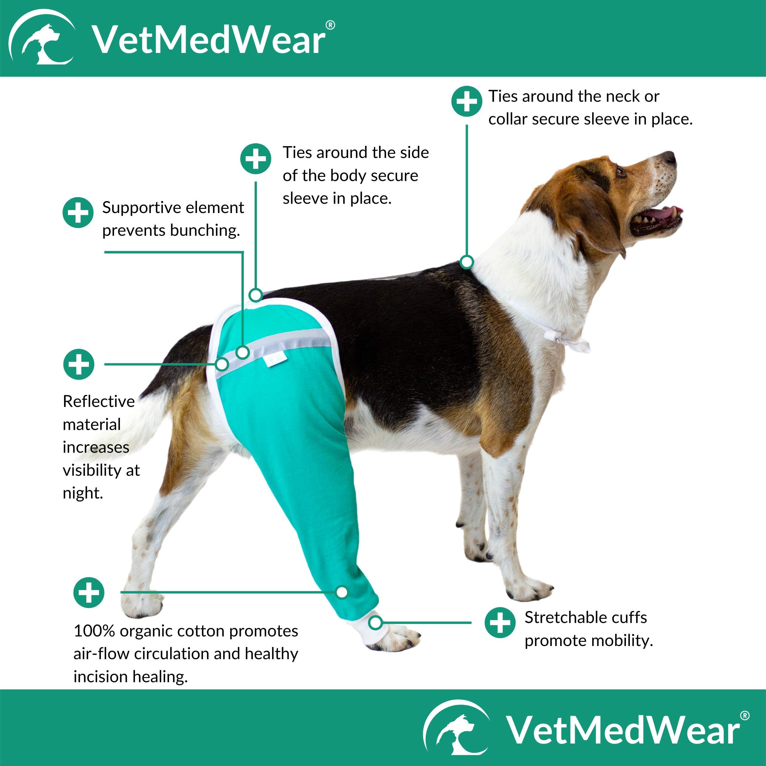 After Surgery Wear Hip and Thigh Wound Protective Sleeve for Dogs. Dog Recovery Sleeve. Recommended by Vets Worldwide (Medium, Purple)