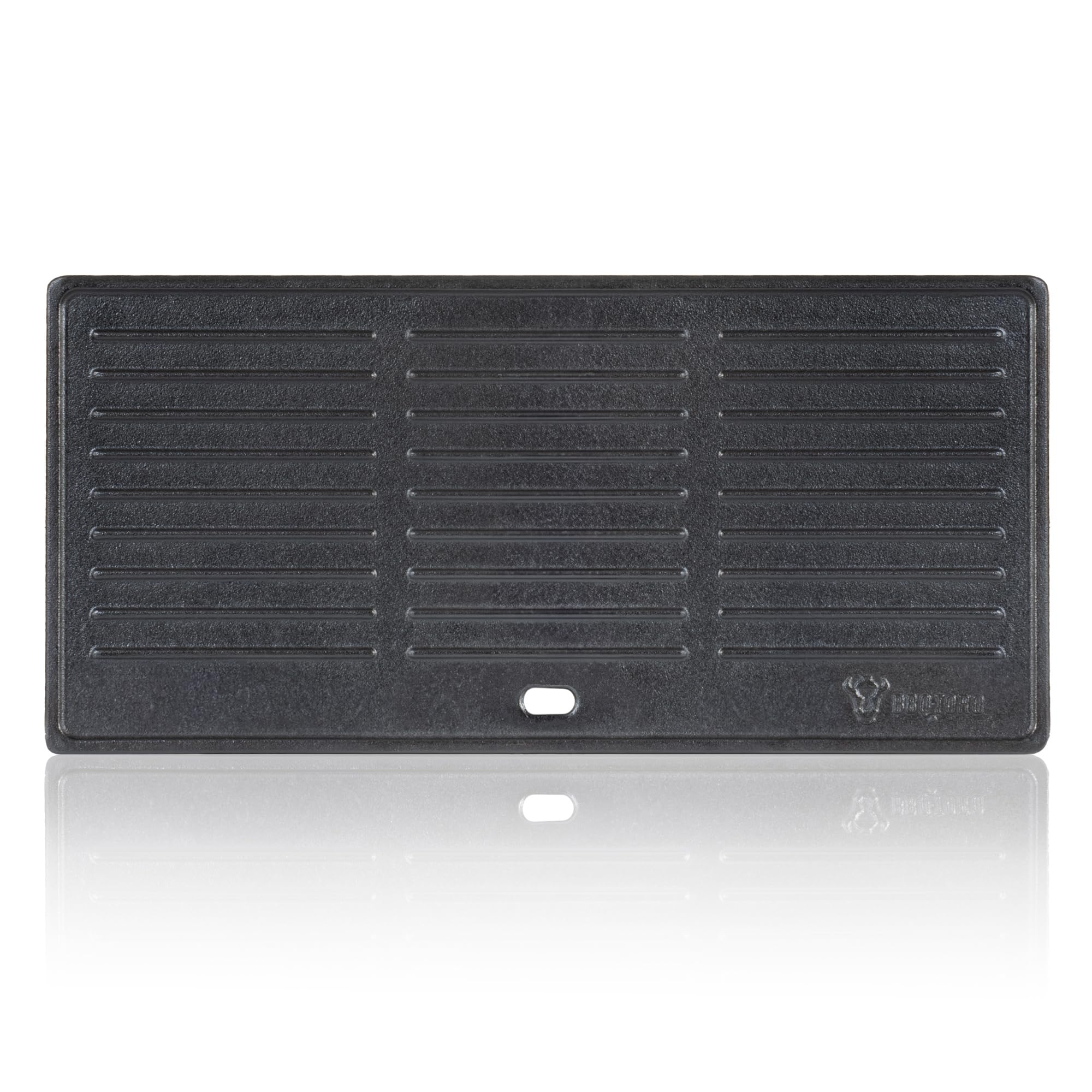BBQ-Toro żeliwna płyta grillowa | 42,5 x 20,5 cm | Dwustronna płyta, do użytku z obu stron | Prostokątna, uniwersalna i solidna | Blacha grillowa na węgiel drzewny i gaz, akcesoria do grilla, patelnia