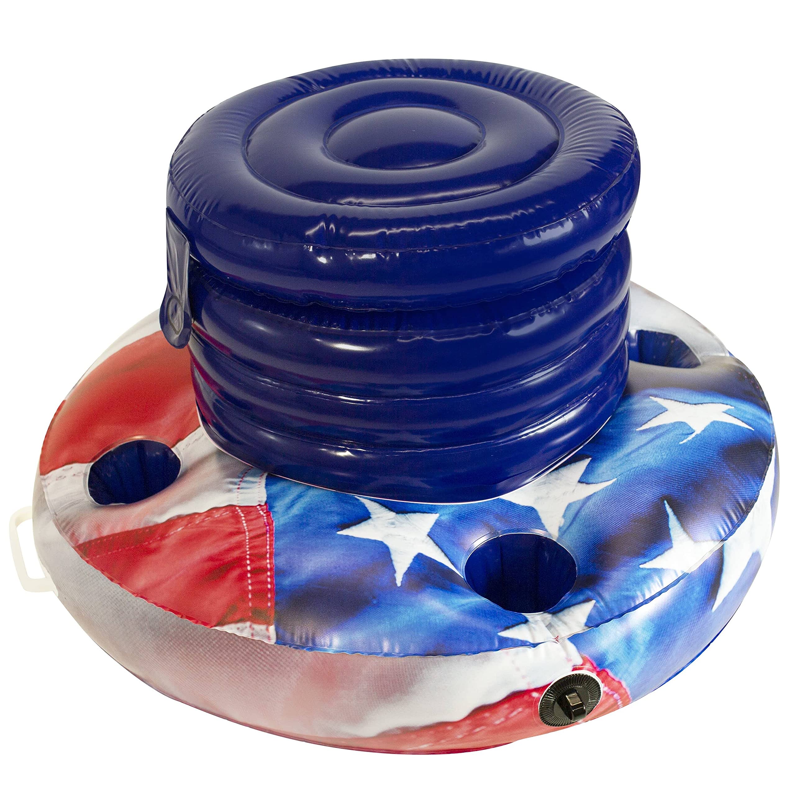 Stars and Stripes American Flag Inflatable Outdoor Pool Rafts, Coolers, & Swim Rig Collection. Celebrate The USA.